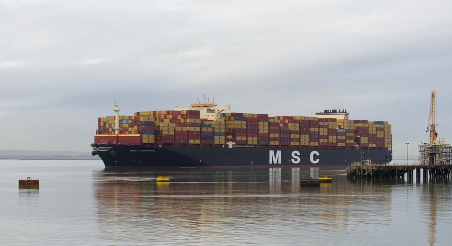 East British Isles Map: Recently Docked At Felixstowe: MSC C. MONTAINE