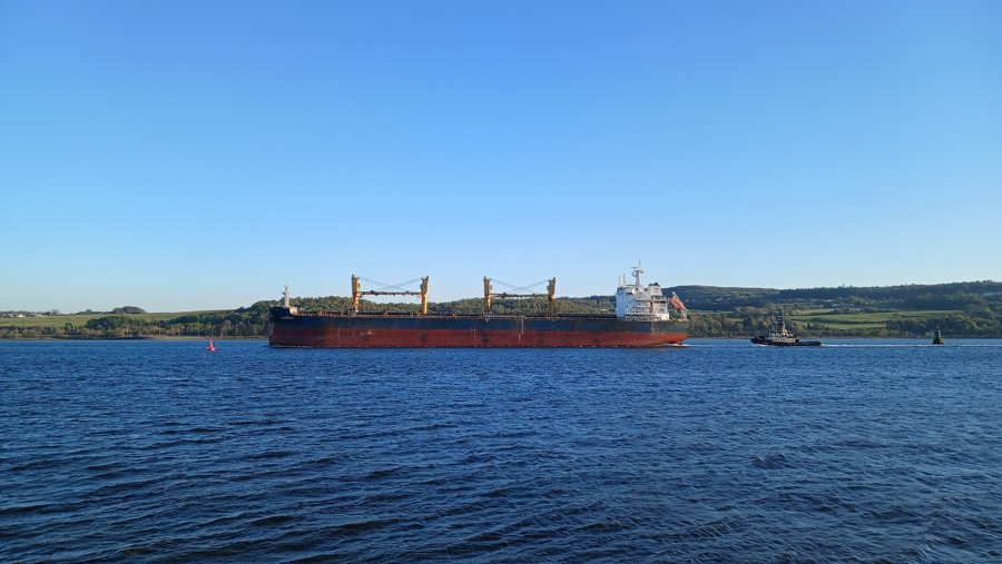 CLIPPER IRIS passing Dumbarton Rock this evening.