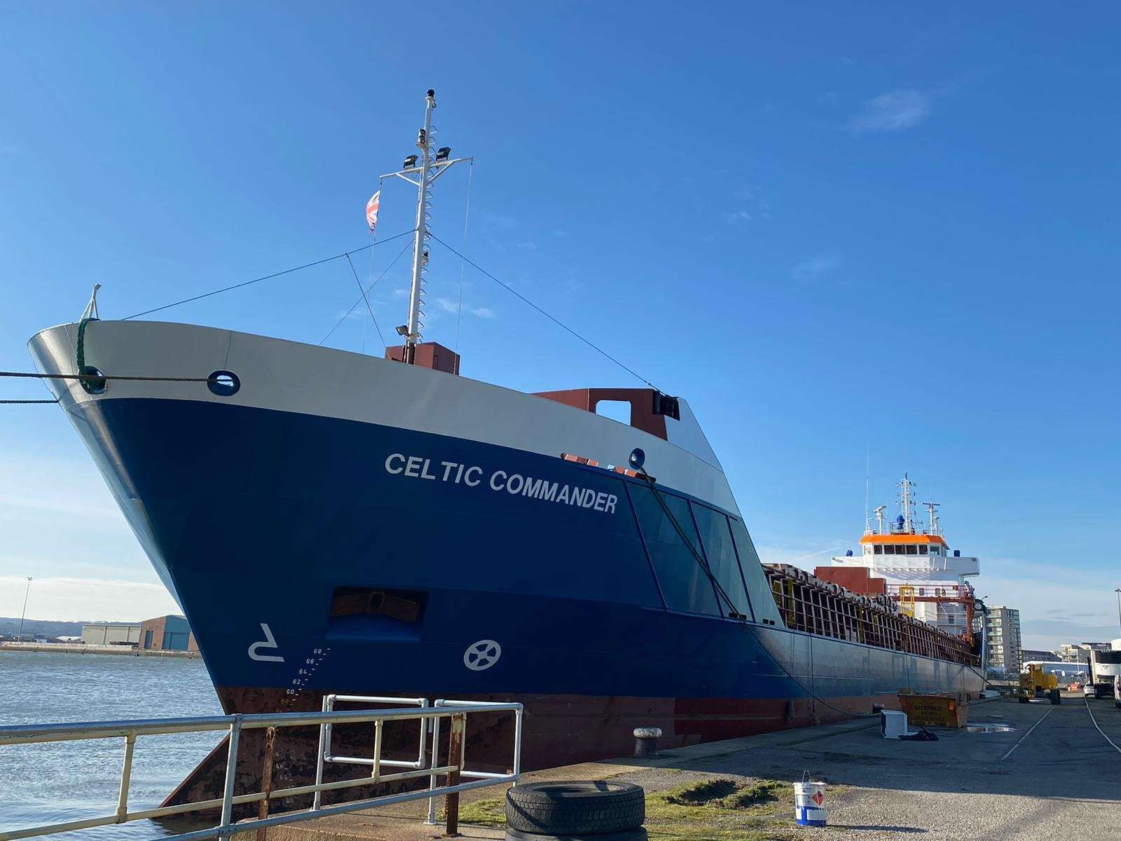 Transit: CELTIC COMMANDER     entering English South Coast at The Dover Strait