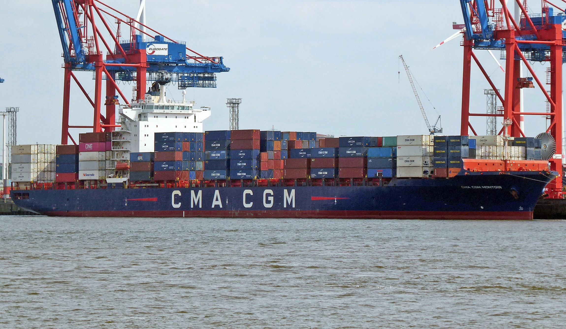 Transit: CMA CGM MONTOIR entering English South Coast at The Dover Strait