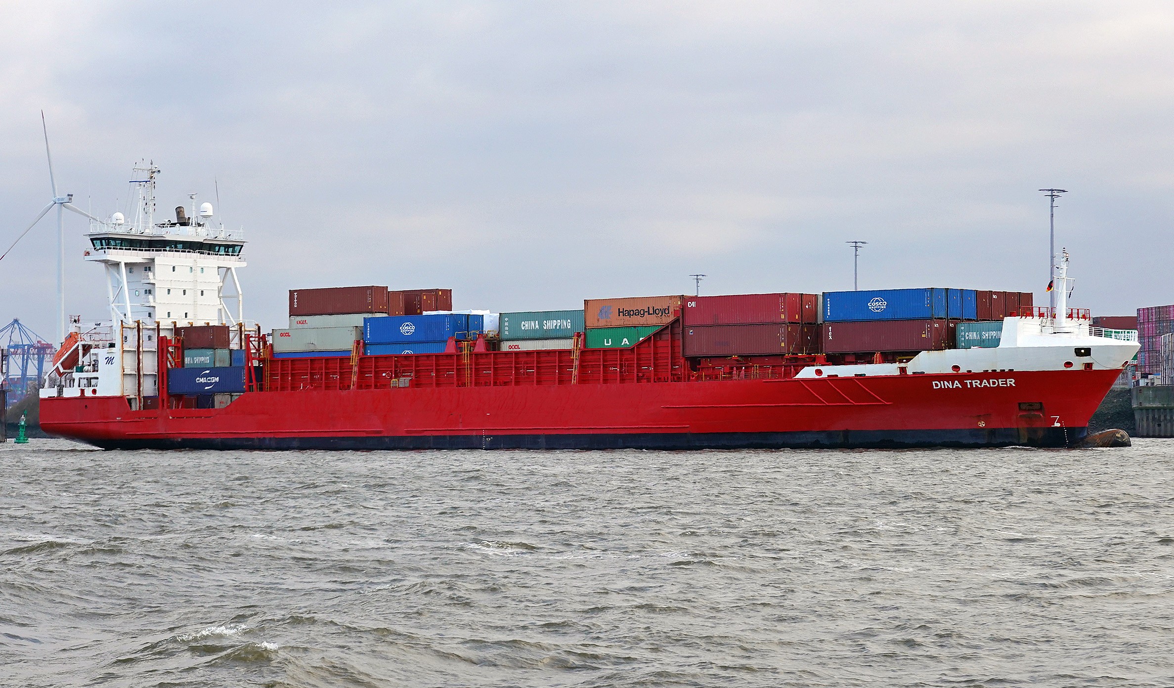 Transit: DINA TRADER entering English South Coast at The Dover Strait