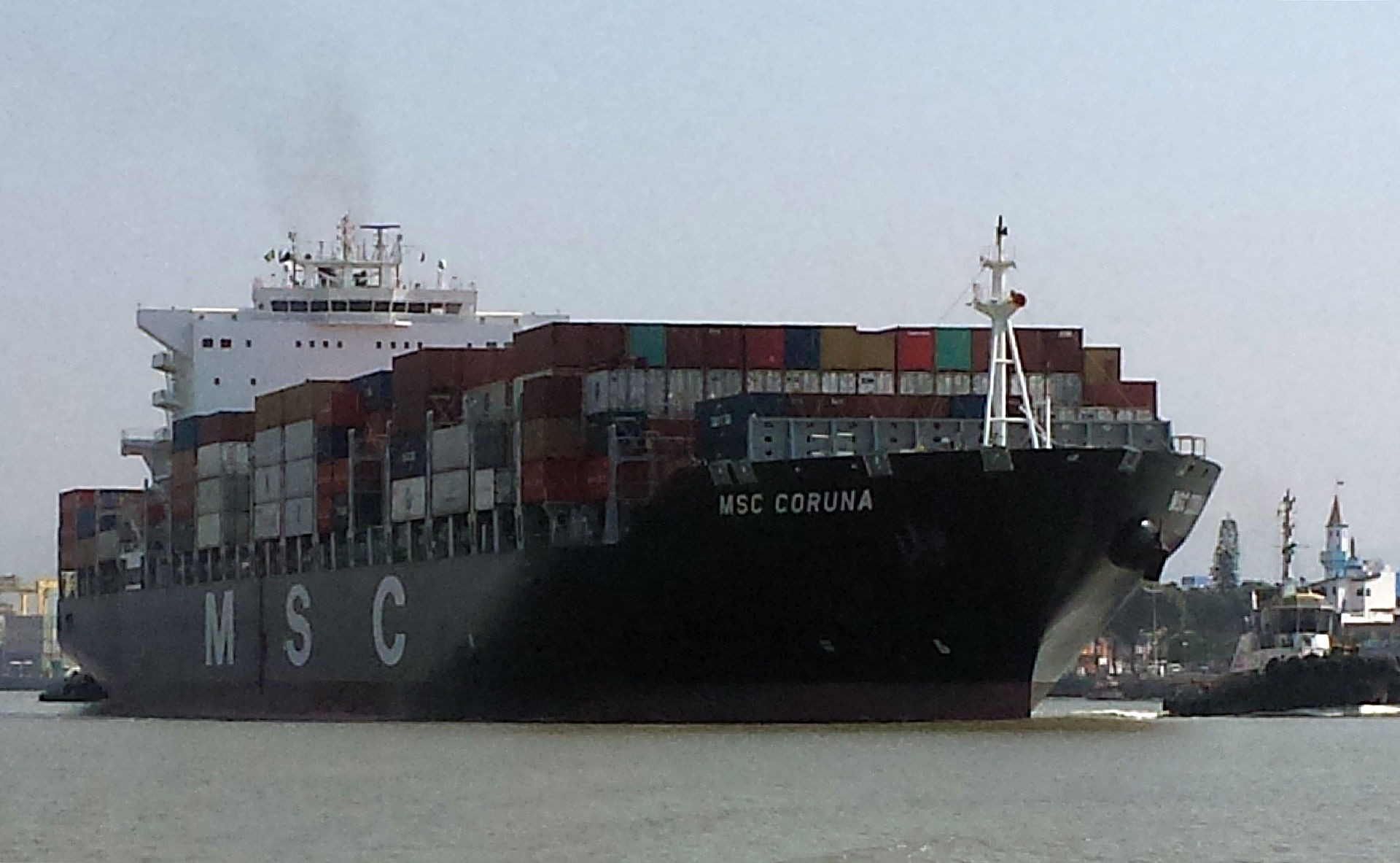Transit: MSC CORUNA           entering English South Coast at The Dover Strait