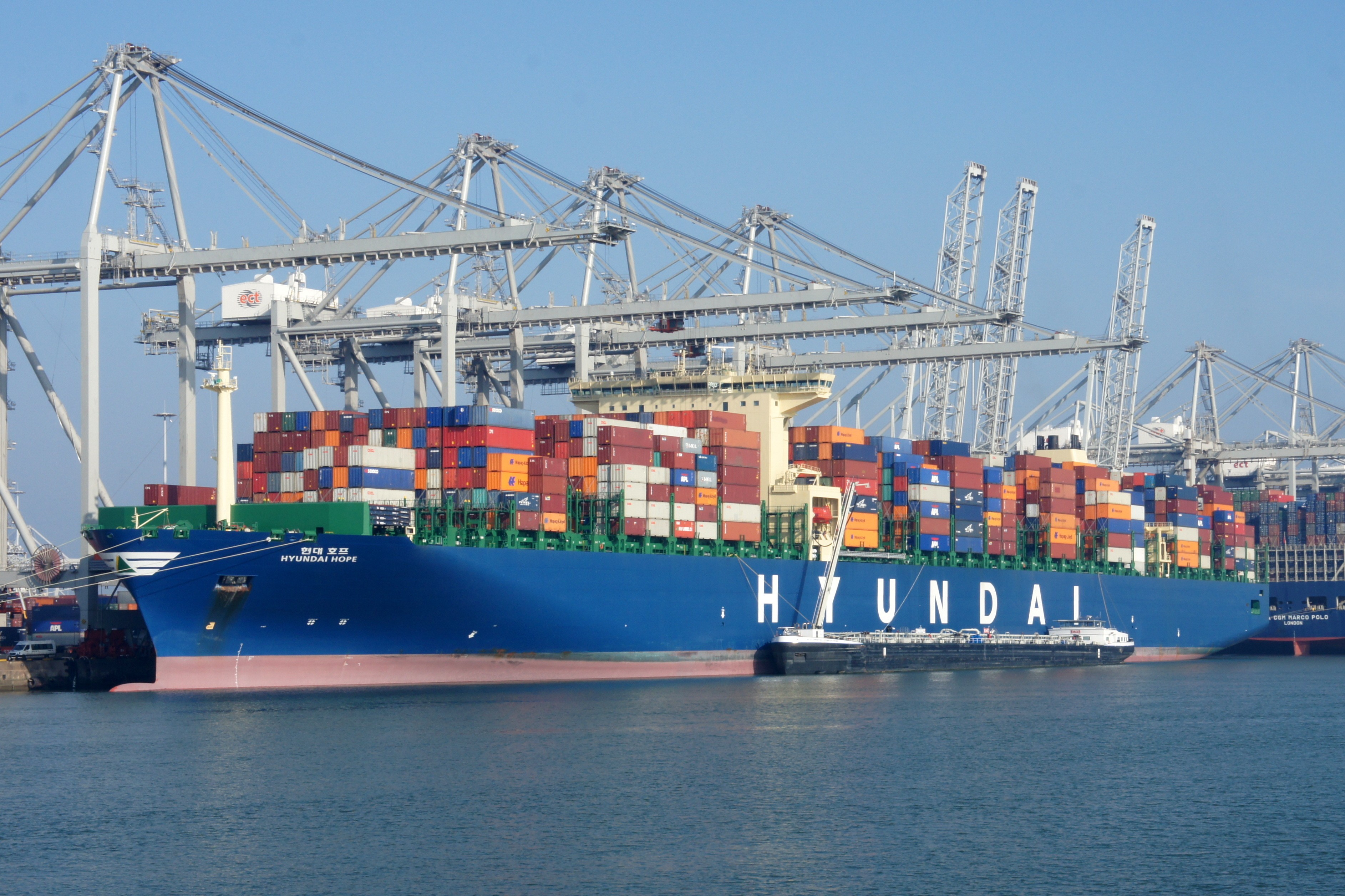 Transit: HMM HOPE             entering English South Coast at The Dover Strait