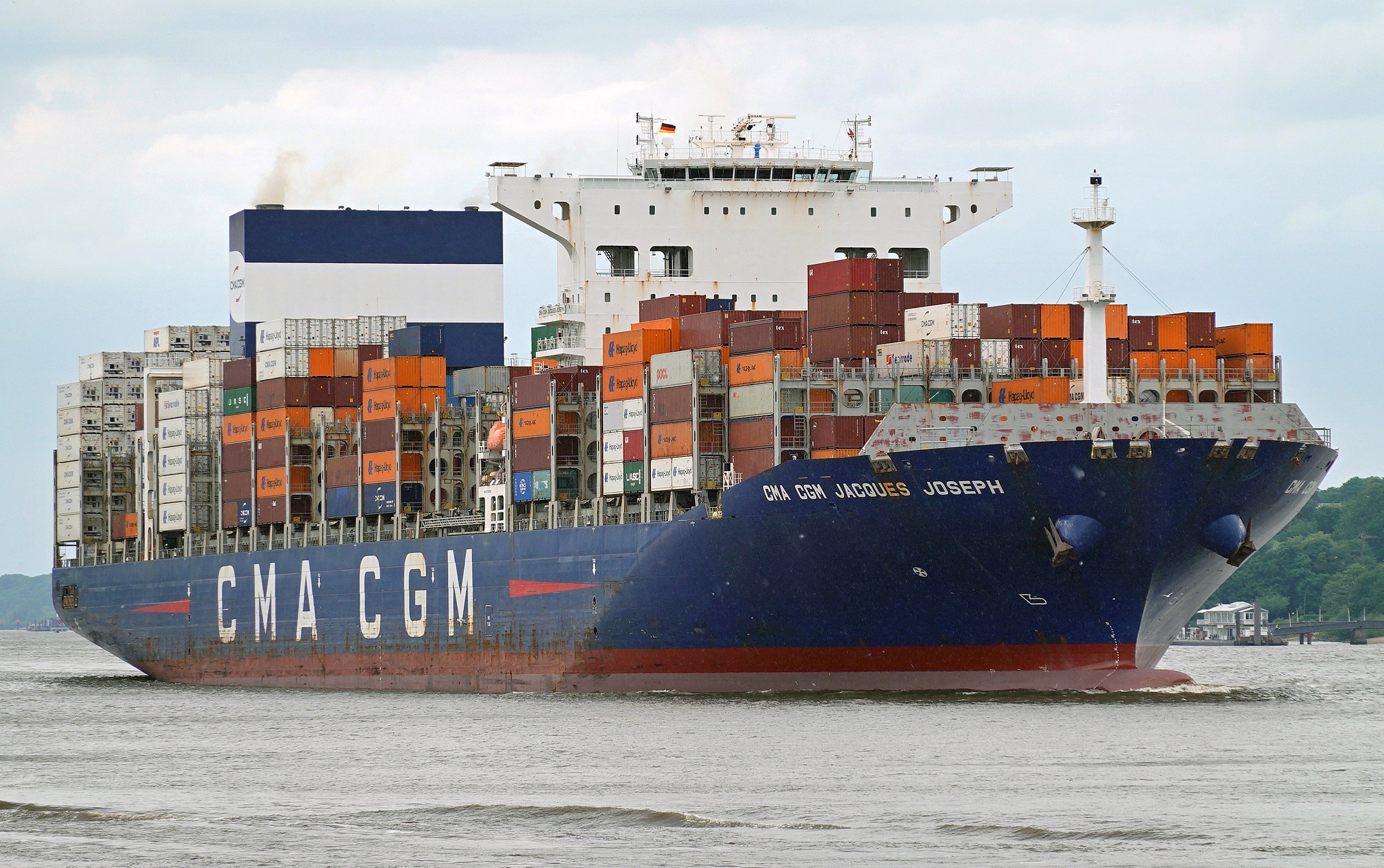 Transit: CMA CGM J JOSEPH entering English South Coast at The Dover Strait