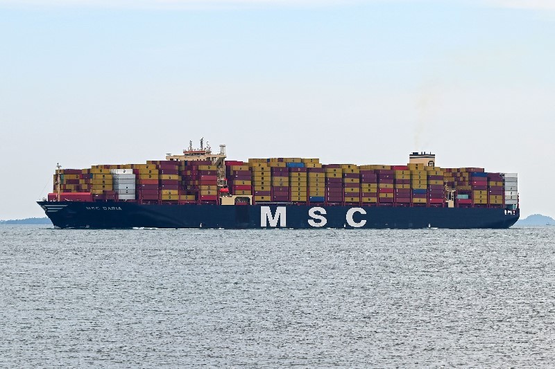 Transit: MSC DARIA            entering English South Coast at The Dover Strait