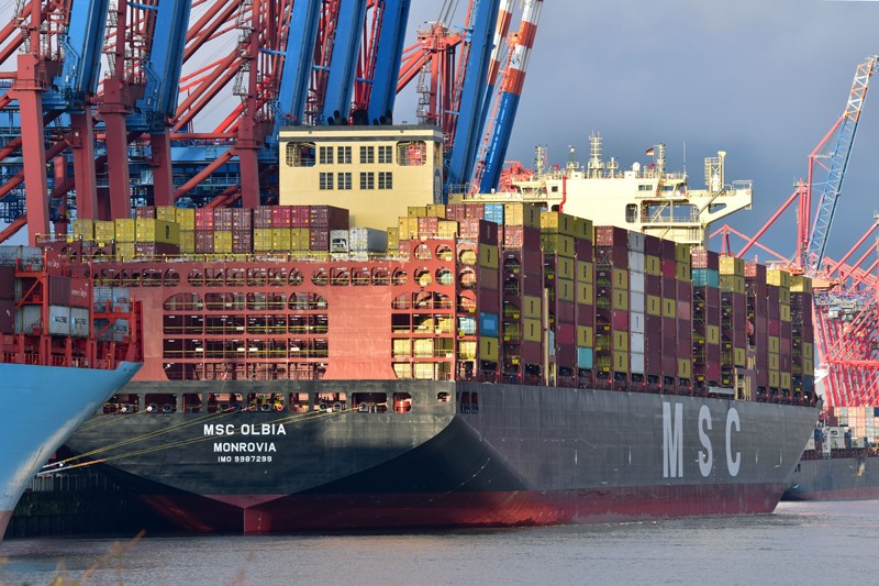 Transit: MSC OLBIA            entering English South Coast at The Dover Strait