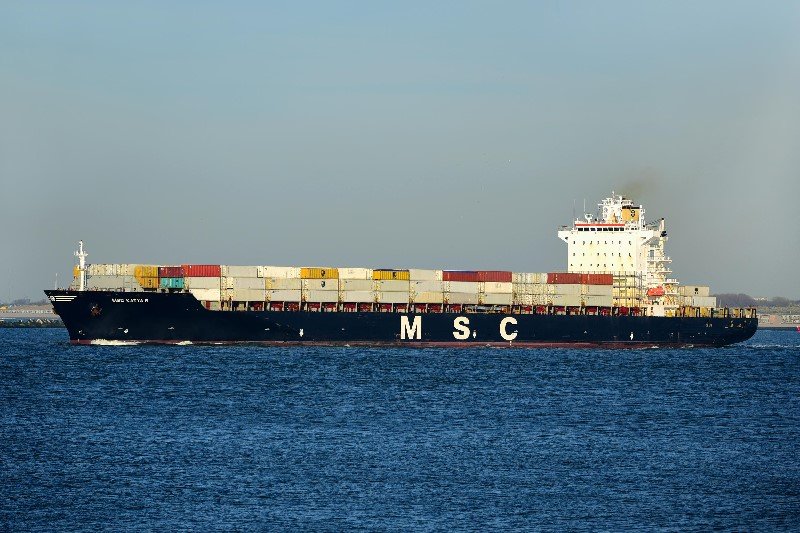 Transit: MSC KATYA R. entering English South Coast at The Dover Strait