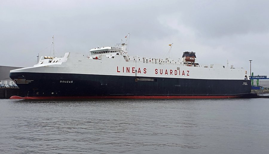 Transit: BOUZAS               entering English South Coast at The Dover Strait