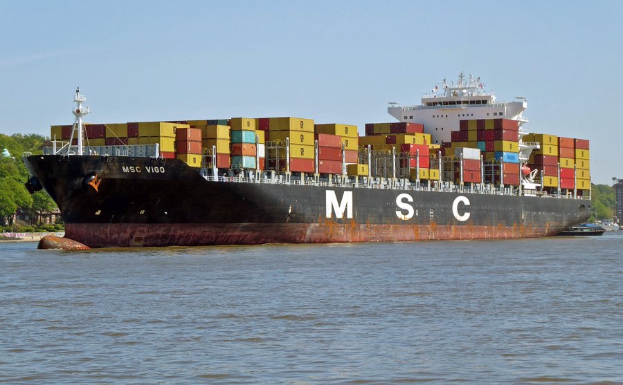 Transit: MSC VIGO             entering English South Coast at The Dover Strait