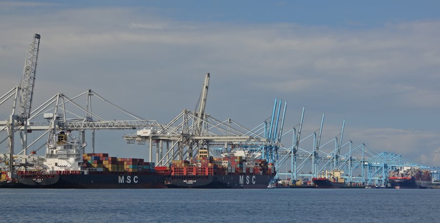 Photograph of the Container Ship: MSC GISELLE          (IMO: 9720196). Documented in UK and Regional Shipping Movements.