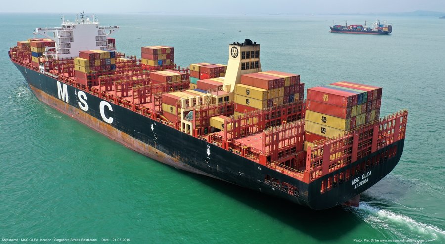 Transit: MSC CLEA             entering English South Coast at The Dover Strait