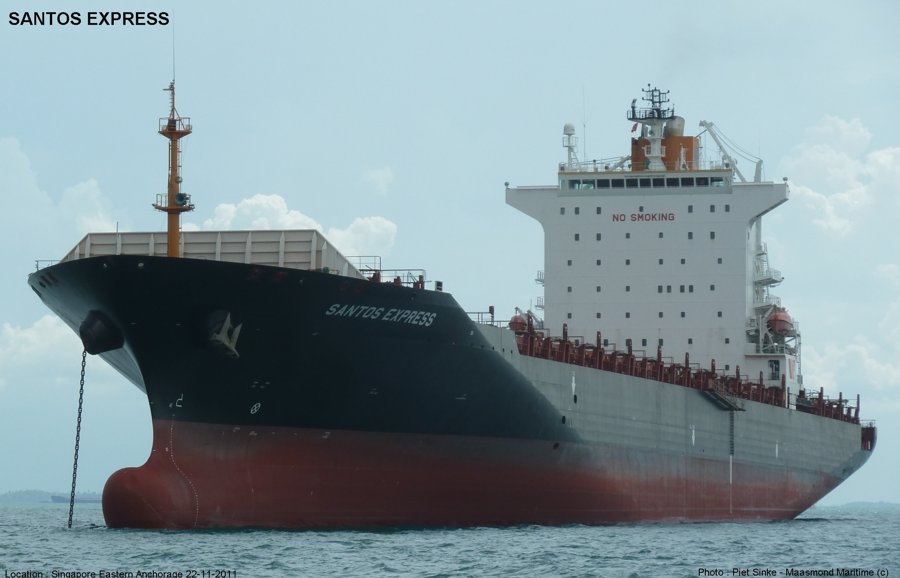  Celtic Sea - SANTOS EXPRESS       transiting Celtic Sea