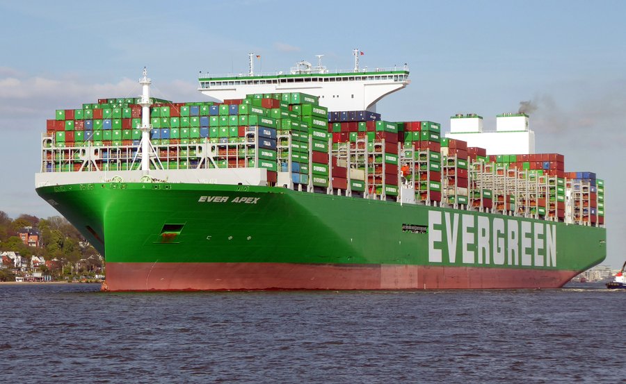 Transit: EVER APEX            entering English South Coast at The Dover Strait